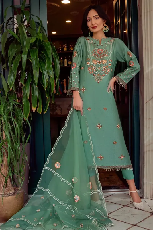 Muntaha by Shanzay Fahad Noore e Zaib Cotton Silk – view 1 – Poshaq