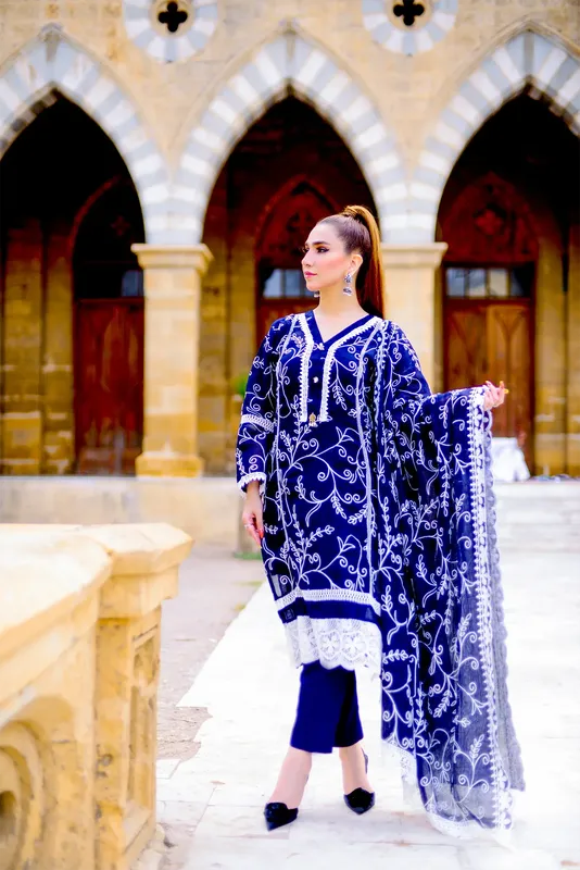 Muntaha by Shanzay Fahad Luxe Formal Maroon Cotton – view 1 – Poshaq