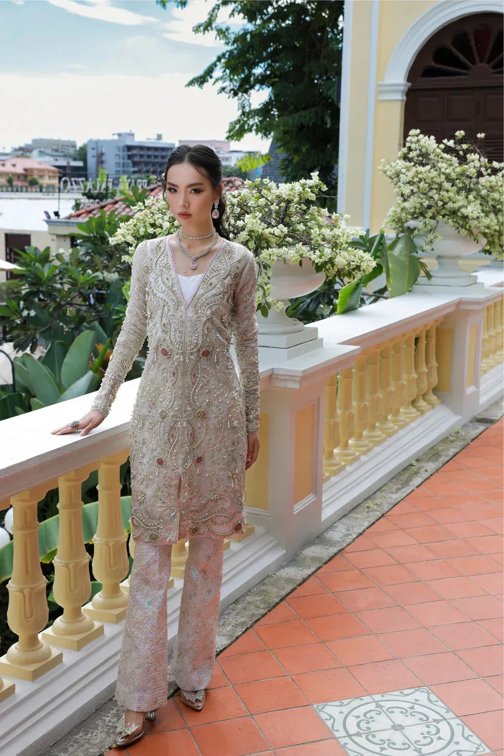 Mysie by Tahira Eid Festive 25 Off White Cotton – view 1 – Poshaq