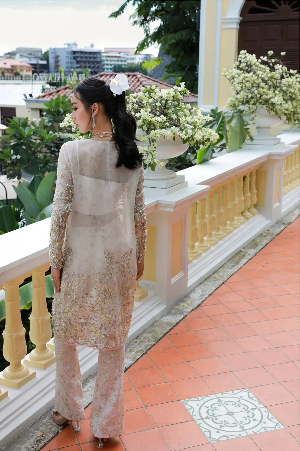 Mysie by Tahira Eid Festive 25 Off White Cotton – view 2 – Poshaq