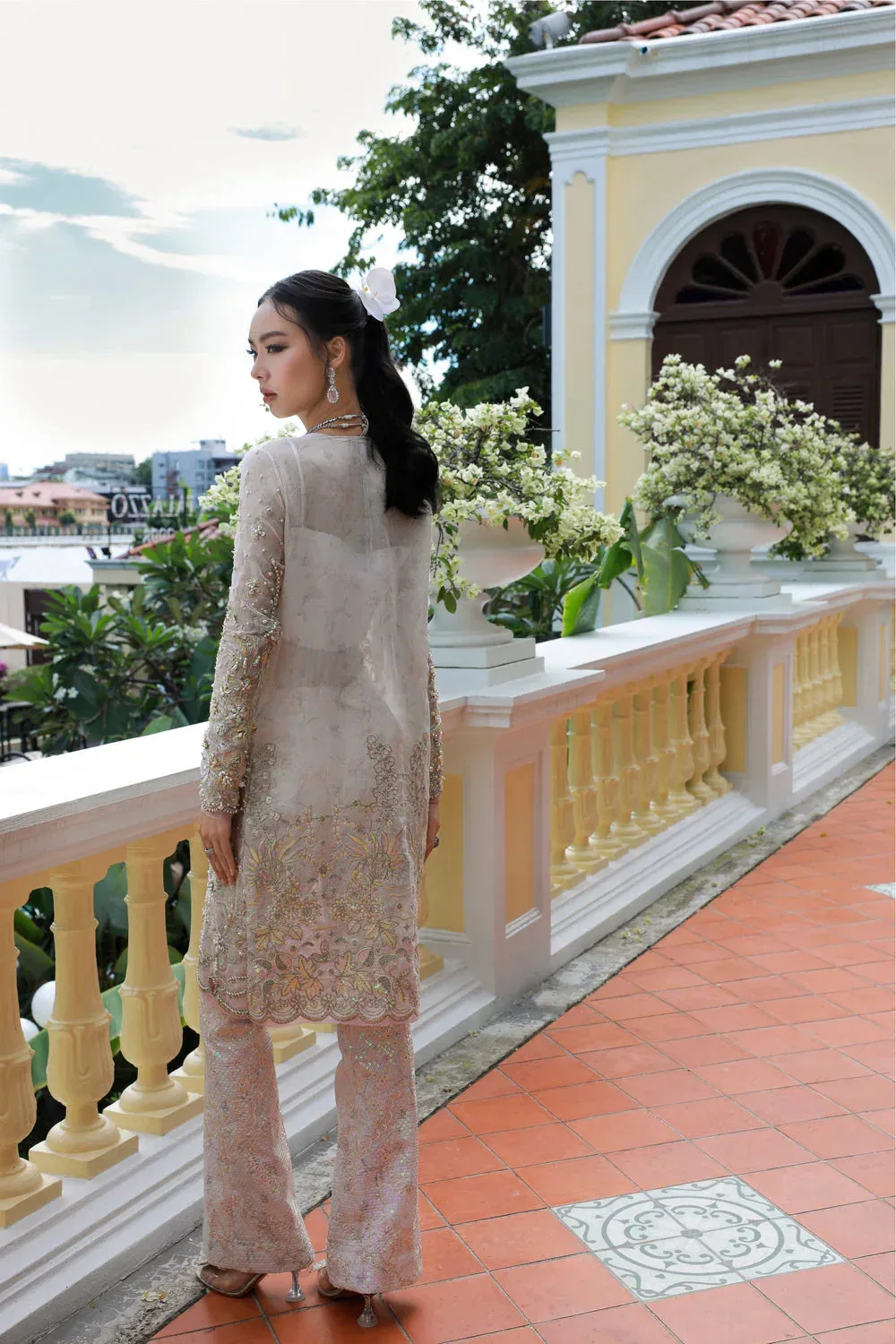 Mysie by Tahira Eid Festive 25 Off White Cotton – view 8 – Poshaq