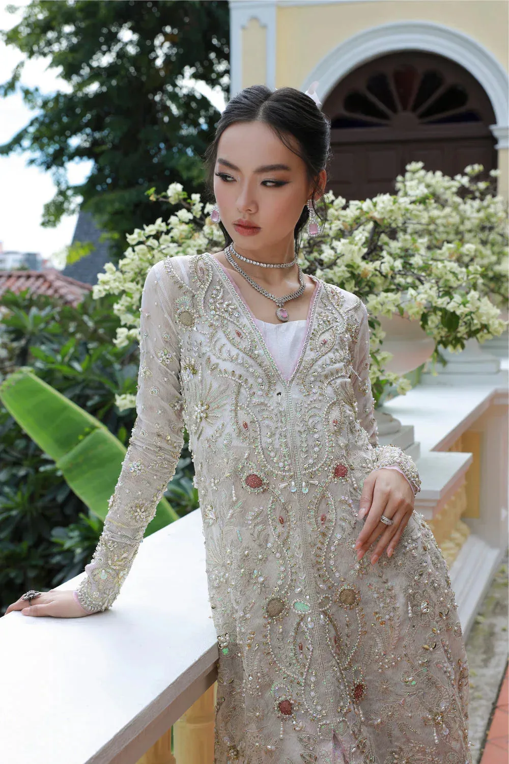 Mysie by Tahira Eid Festive 25 Off White Cotton – view 9 – Poshaq