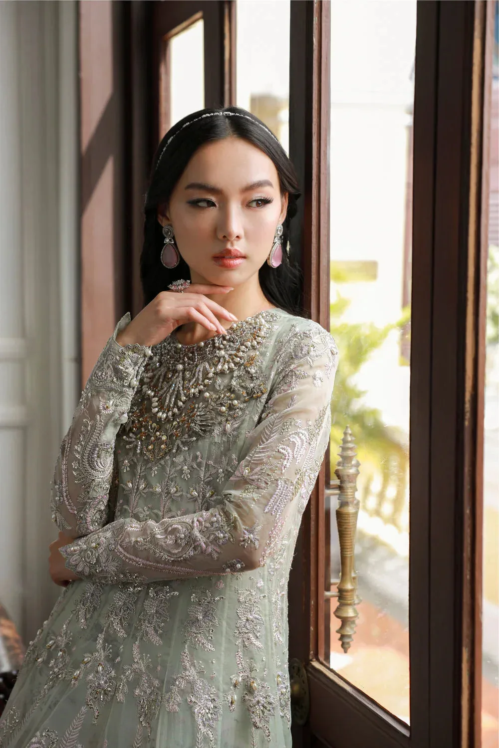 Mysie by Tahira Eid Festive 25 Ice Blue Organza – view 10 – Poshaq