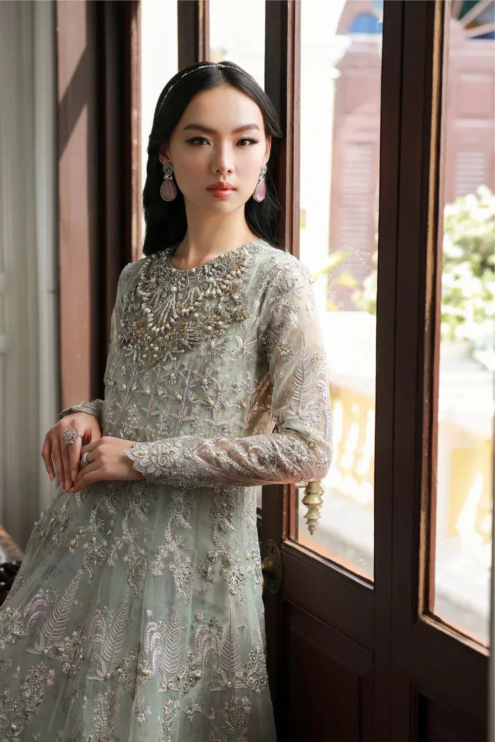 Mysie by Tahira Eid Festive 25 Ice Blue Organza – view 3 – Poshaq