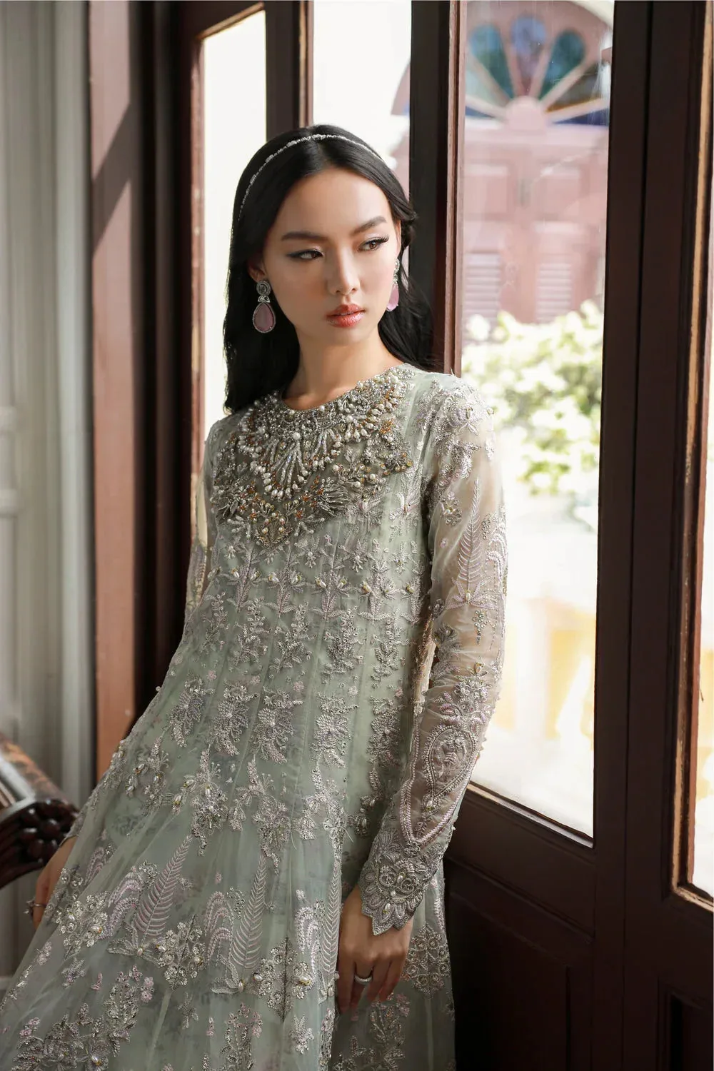 Mysie by Tahira Eid Festive 25 Ice Blue Organza – view 4 – Poshaq