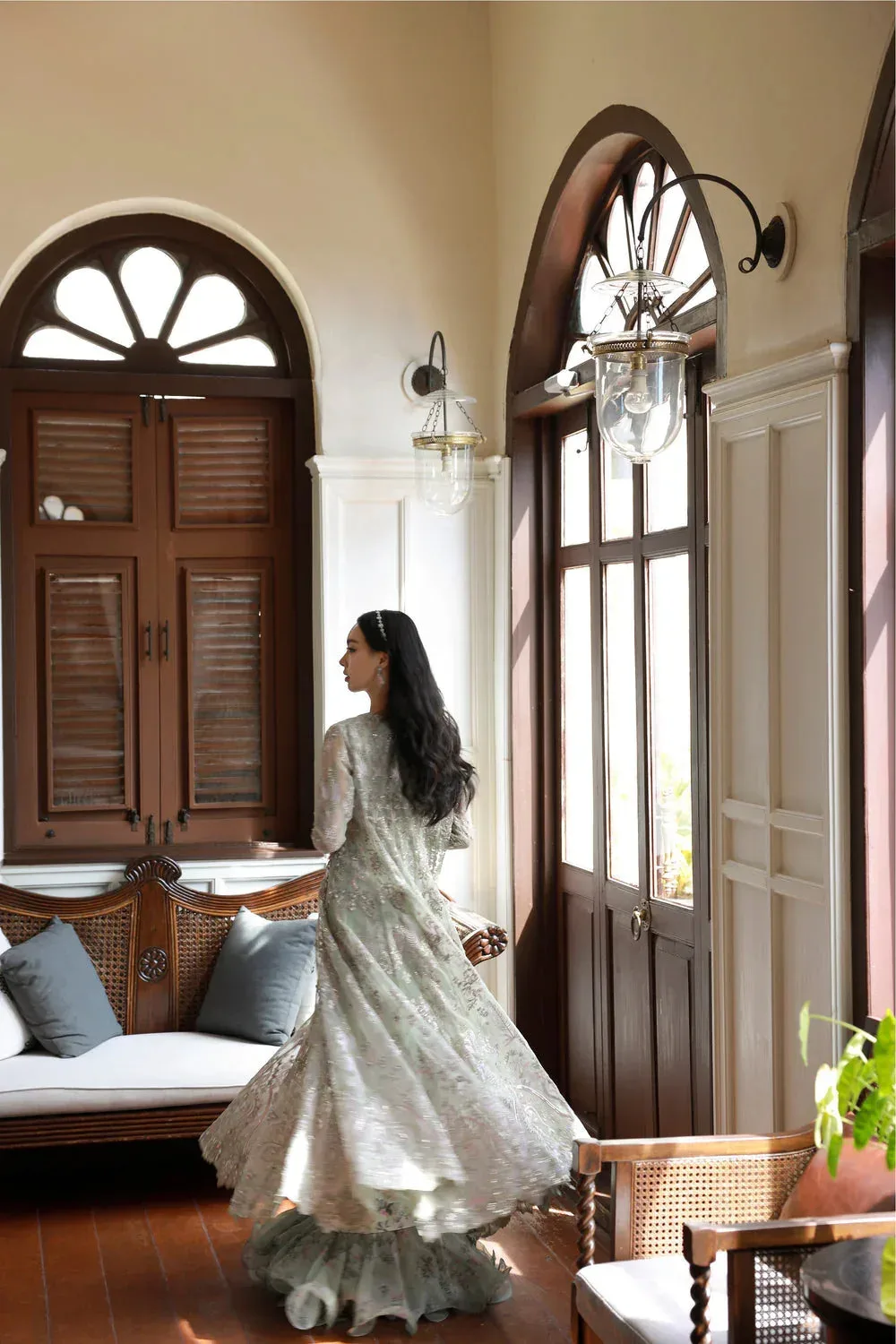 Mysie by Tahira Eid Festive 25 Ice Blue Organza – view 6 – Poshaq