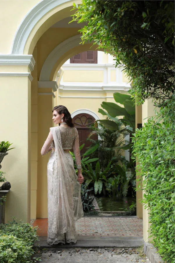 Mysie by Tahira Eid Festive 25 Ivory Net – view 2 – Poshaq