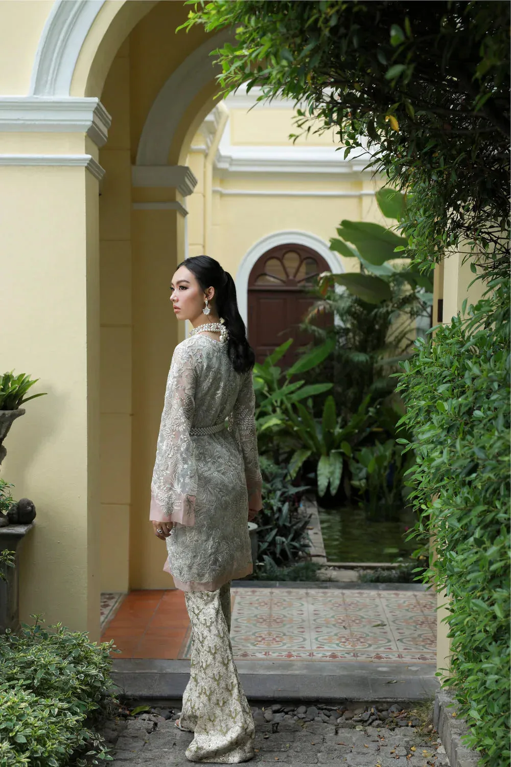 Mysie by Tahira Eid Festive 25 Mint Net – view 7 – Poshaq