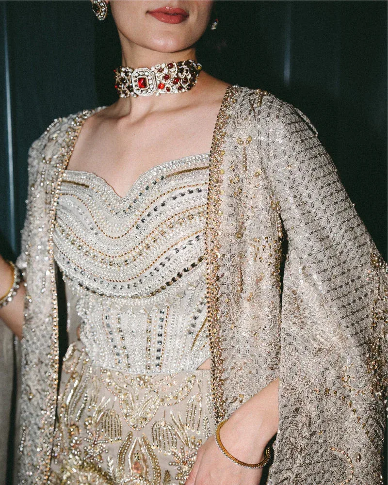 Mysie by Tahira Eid Festive 25 Grey Raw Silk – view 6 – Poshaq