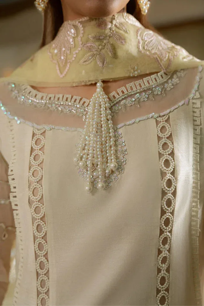 Mysie by Tahira Eid Festive 25 Ivory Raw Silk – view 3 – Poshaq