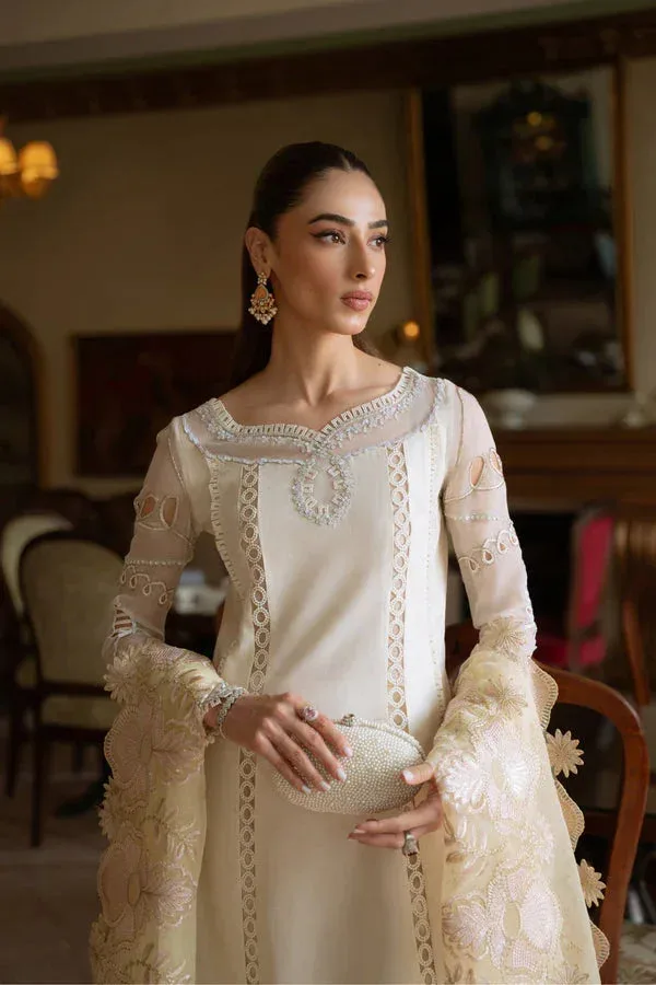 Mysie by Tahira Eid Festive 25 Ivory Raw Silk – view 5 – Poshaq