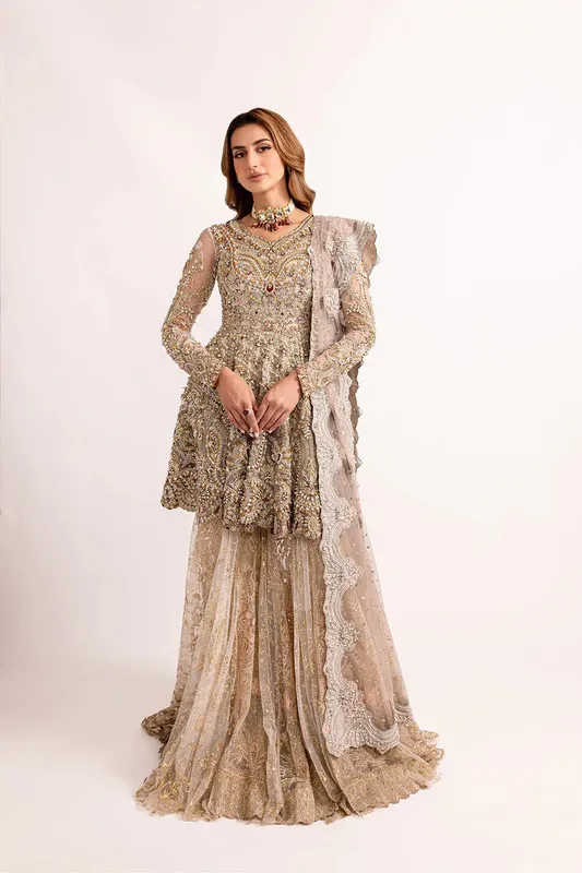 Mysie by Tahira Alara formals 24 Gold Net – view 1 – Poshaq