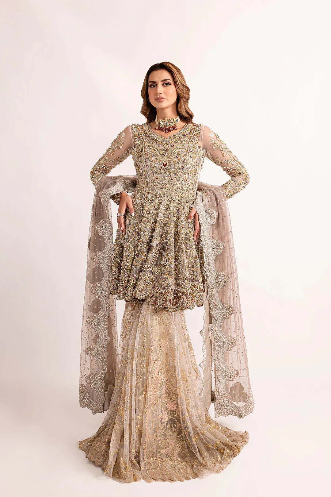 Mysie by Tahira Alara formals 24 Gold Net – view 2 – Poshaq