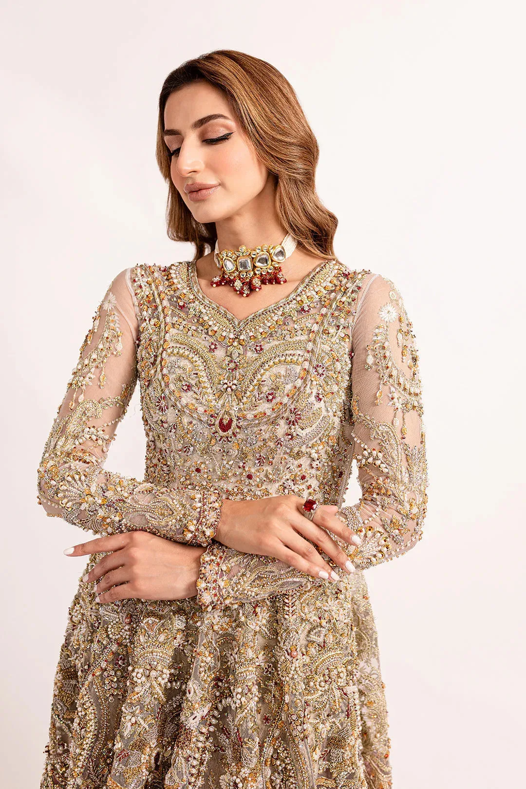 Mysie by Tahira Alara formals 24 Gold Net – view 3 – Poshaq