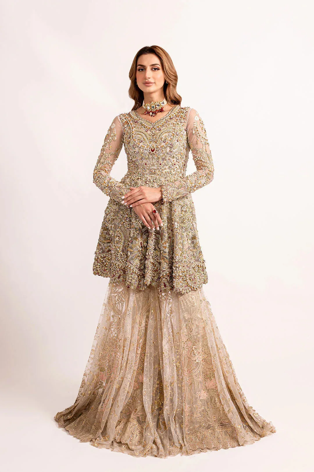 Mysie by Tahira Alara formals 24 Gold Net – view 4 – Poshaq