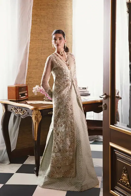 Mysie by Tahira Arzu Wedding Formals 23 Gold – view 1 – Poshaq