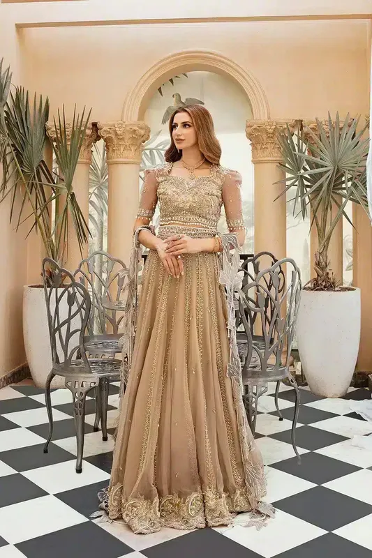 Mysie by Tahira Arzu Wedding Formals 23 Gold – view 1 – Poshaq