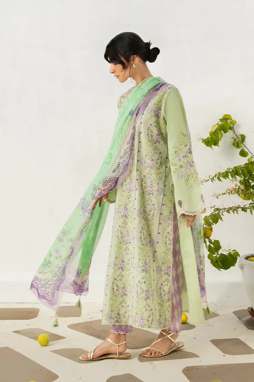 Unstitched Lawn 2026 Green Jacquard – view 3 – Poshaq