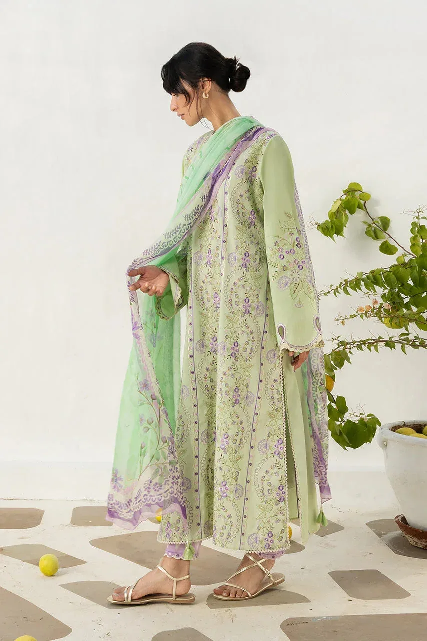 Unstitched Lawn 2026 Green Jacquard – view 4 – Poshaq