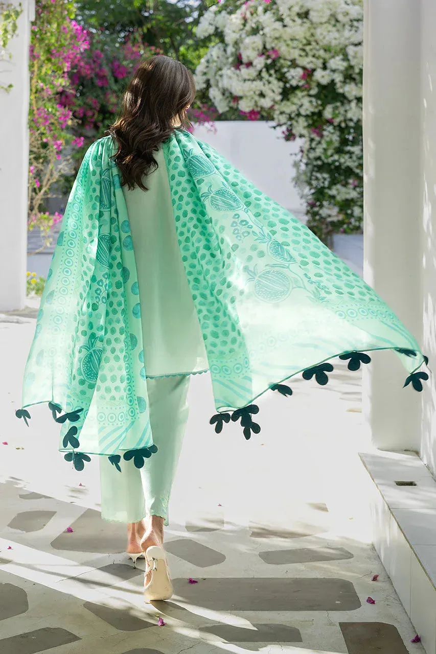Unstitched Lawn 2026 Green Jacquard – view 3 – Poshaq