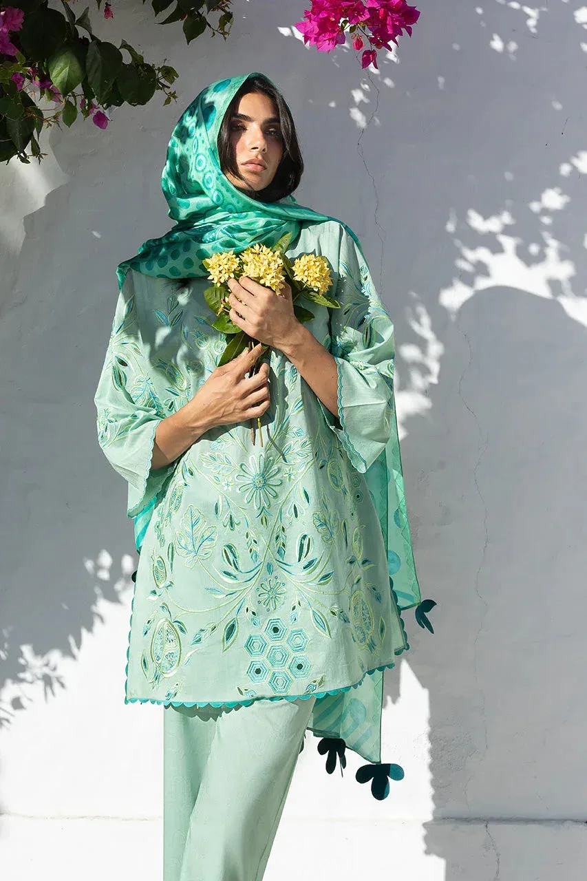 Unstitched Lawn 2026 Green Jacquard – view 4 – Poshaq