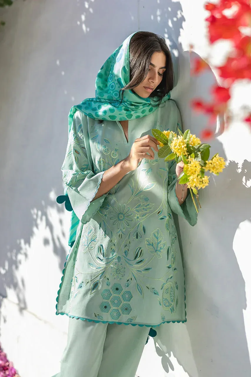 Unstitched Lawn 2026 Green Jacquard – view 5 – Poshaq