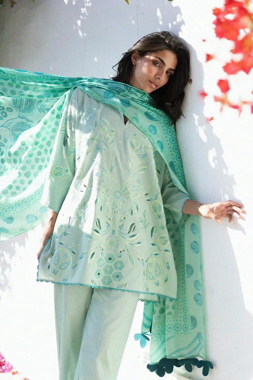 Unstitched Lawn 2026 Green Jacquard – view 6 – Poshaq