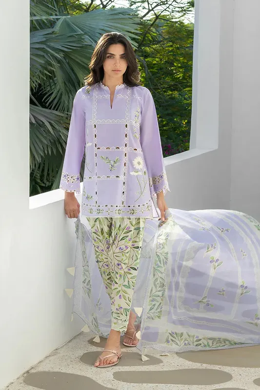 Unstitched Lawn 2026 Purple Jacquard – view 1 – Poshaq