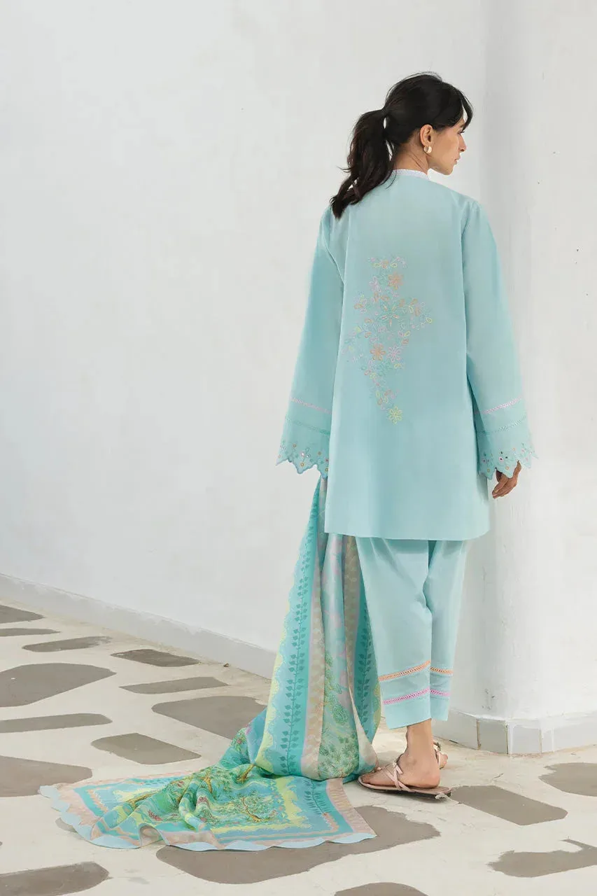 Unstitched Lawn 2026 Blue Jacquard – view 2 – Poshaq