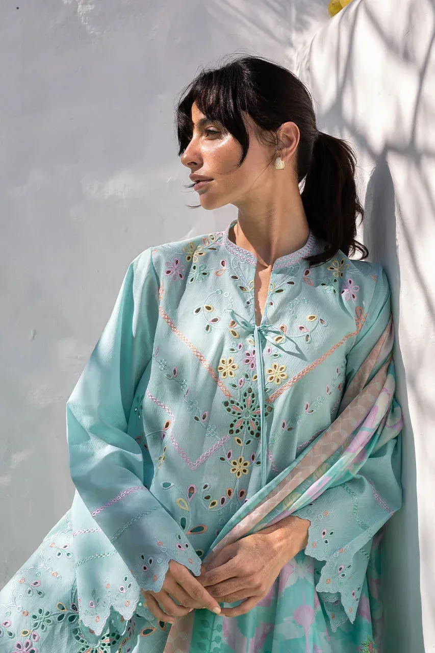 Unstitched Lawn 2026 Blue Jacquard – view 3 – Poshaq