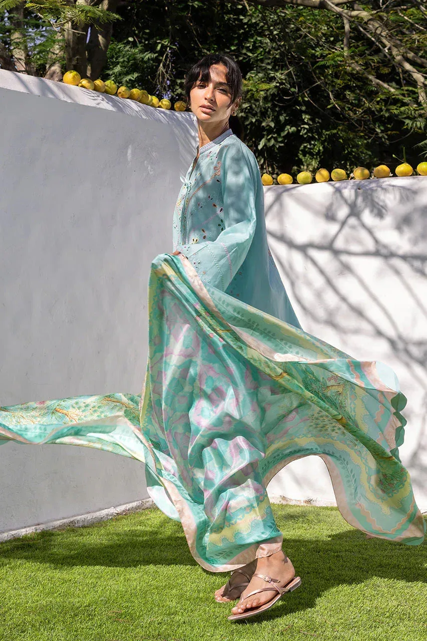Unstitched Lawn 2026 Blue Jacquard – view 5 – Poshaq