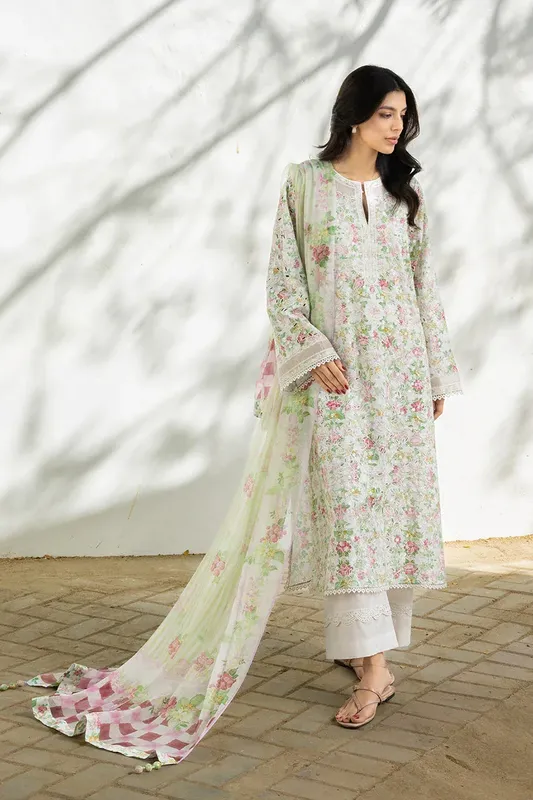 Unstitched Lawn 2026 Off White Jacquard – view 1 – Poshaq