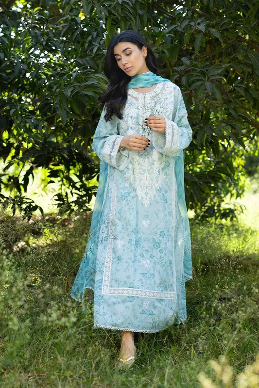 Unstitched Lawn 2026 White Jacquard – view 1 – Poshaq