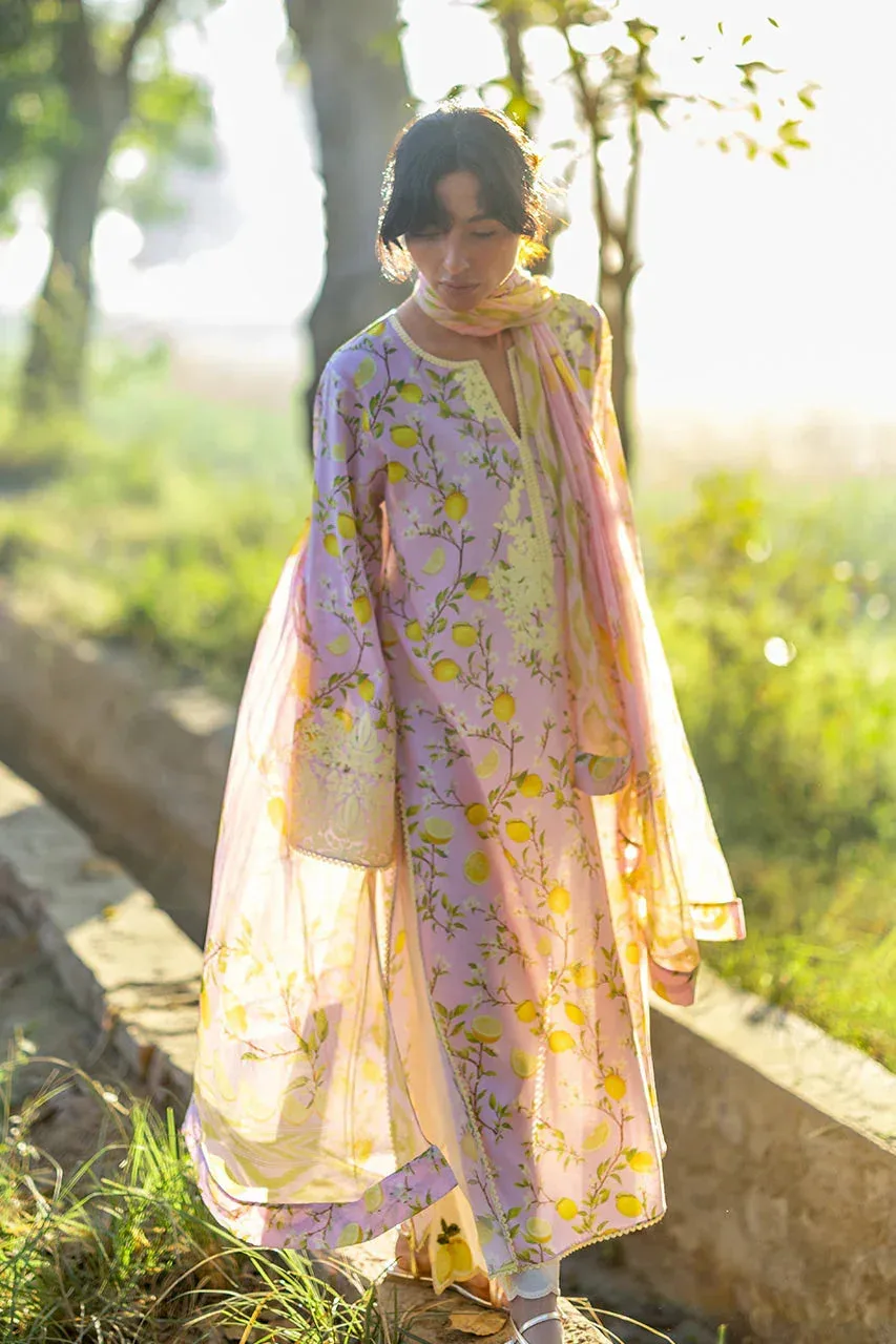 Unstitched Lawn 2026 Yellow Jacquard – view 3 – Poshaq
