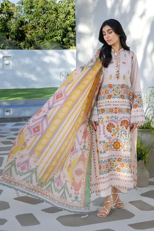 Unstitched Lawn 2026 Pink Jacquard – view 1 – Poshaq