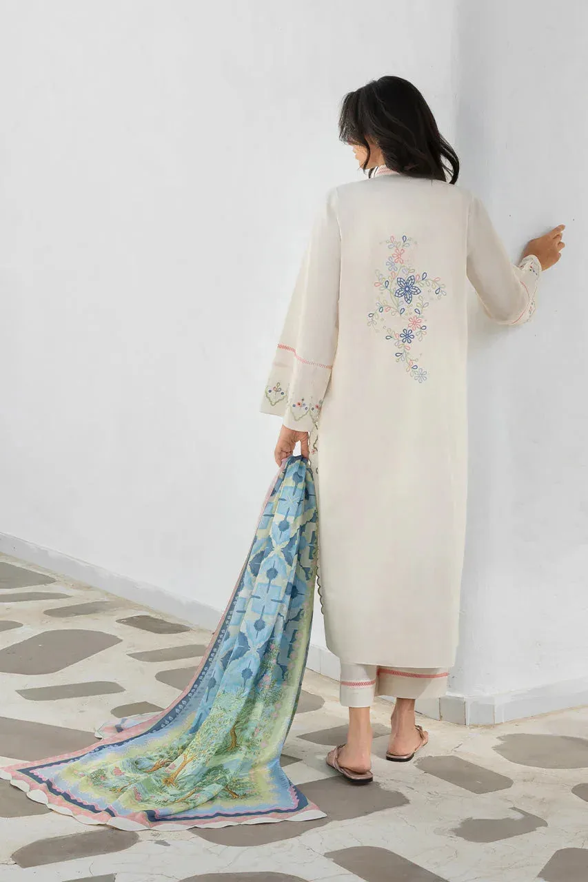 Unstitched Lawn 2026 Off White Jacquard – view 2 – Poshaq