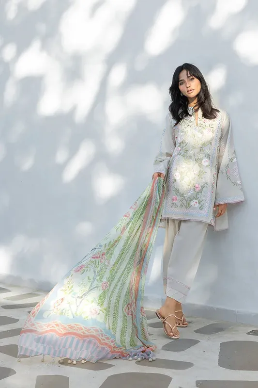 Unstitched Lawn 2026 Off White Jacquard – view 1 – Poshaq