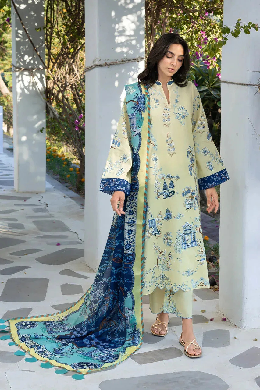 Unstitched Lawn 2026 Yellow Jacquard – view 1 – Poshaq