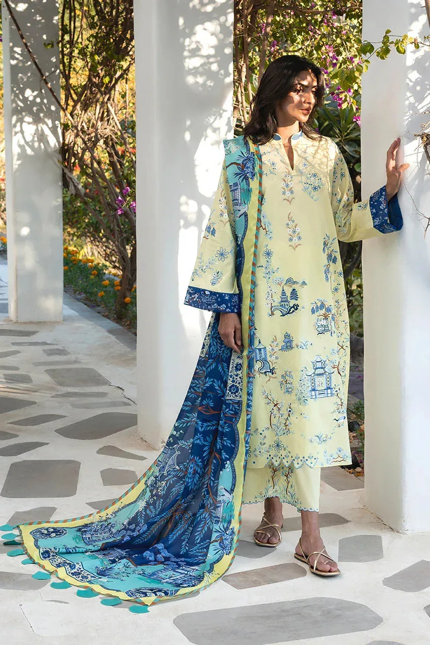 Unstitched Lawn 2026 Yellow Jacquard – view 3 – Poshaq