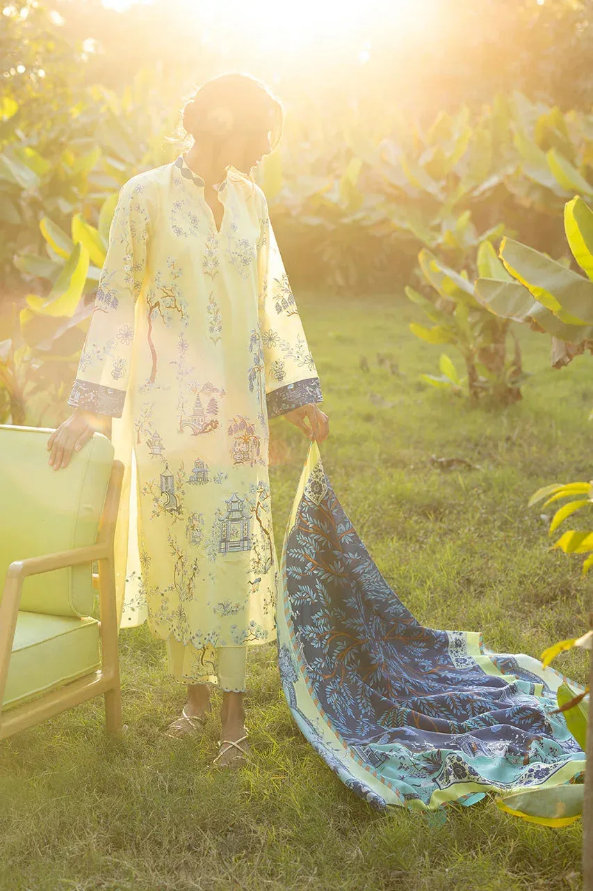 Unstitched Lawn 2026 Yellow Jacquard – view 5 – Poshaq