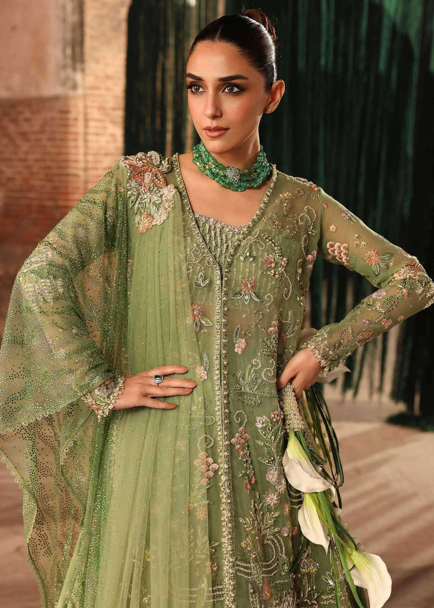 Crimson Mint Cotton – view 4 – Poshaq
