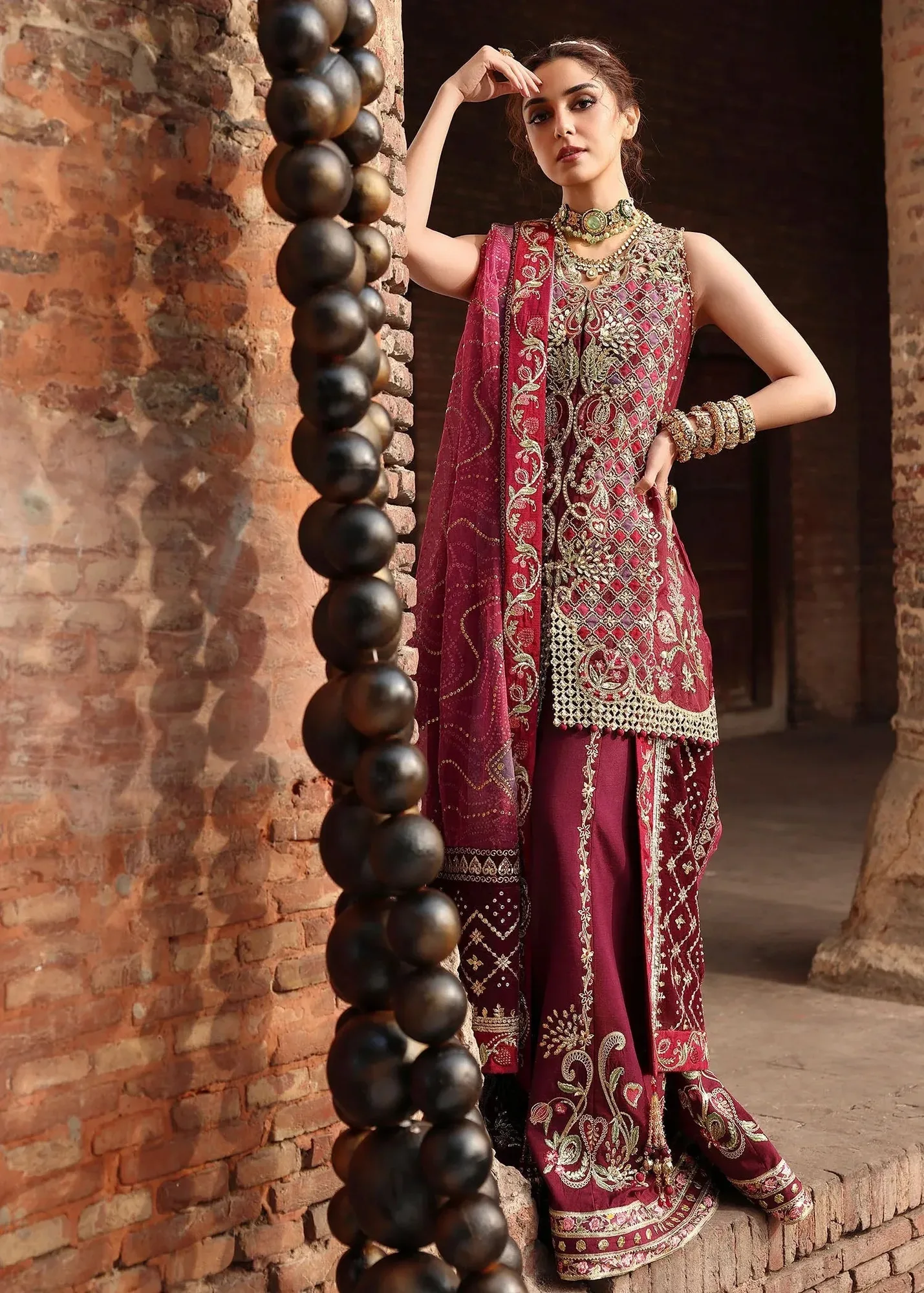 Crimson Wine Organza – view 1 – Poshaq