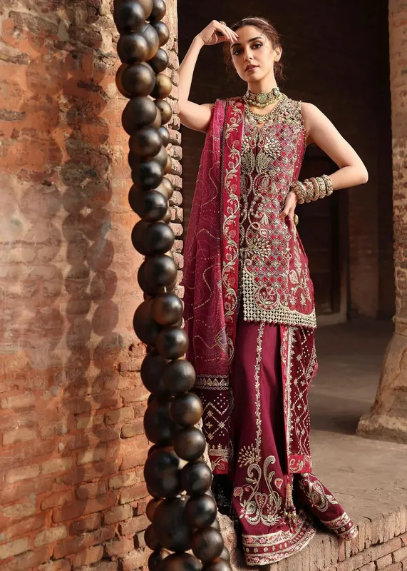 Crimson Wine Organza – view 1 – Poshaq