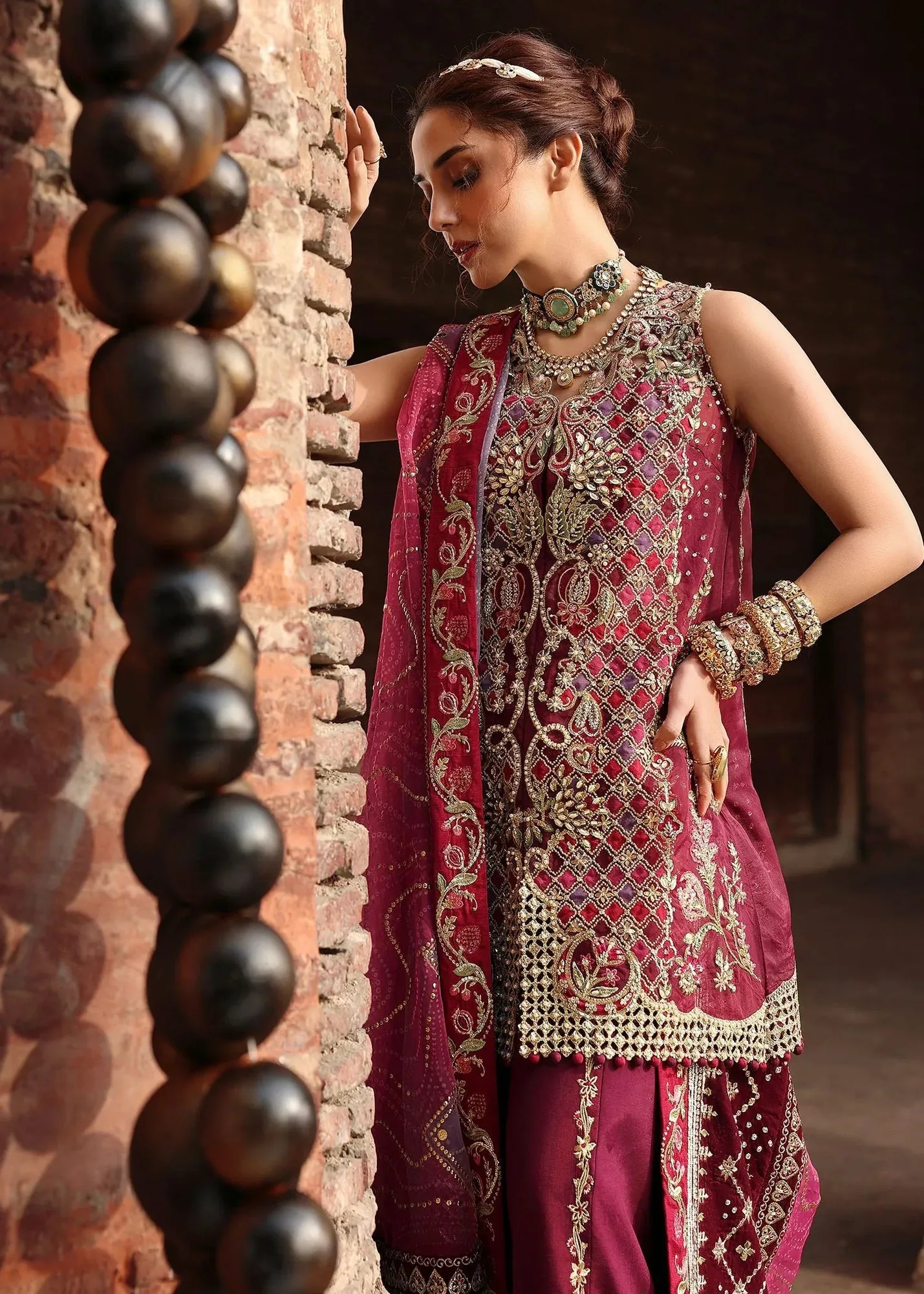 Crimson Wine Organza – view 5 – Poshaq