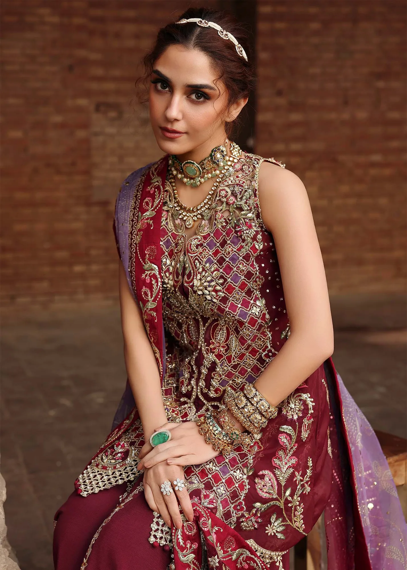 Crimson Wine Organza – view 7 – Poshaq