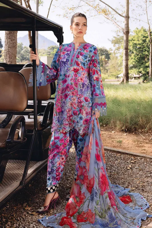 Maria.B. Designs Blue Chiffon – view 1 – Poshaq