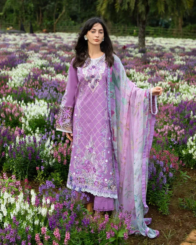 mushqofficial lavender Pink Organza – view 1 – Poshaq