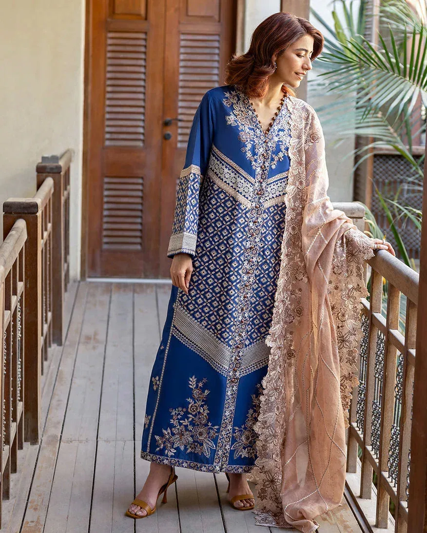 Mushq Pakistan Navy Blue Cotton – view 2 – Poshaq