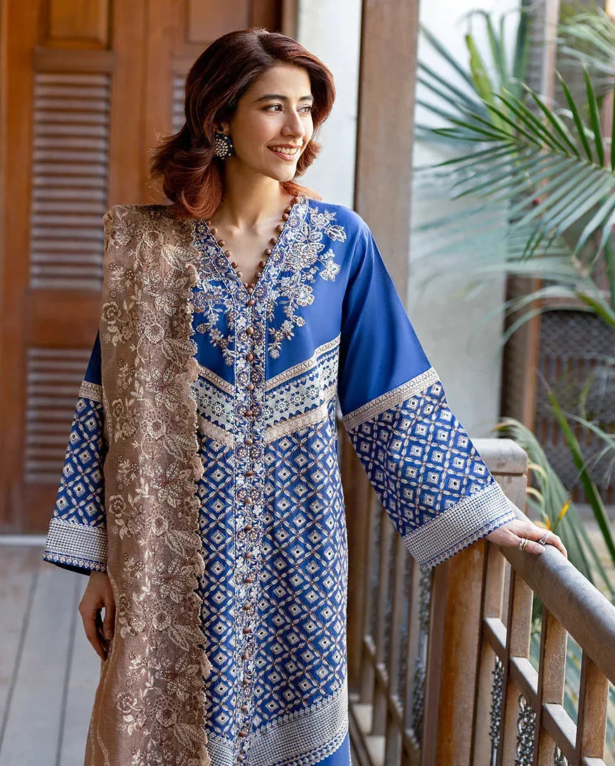 Mushq Pakistan Navy Blue Cotton – view 3 – Poshaq