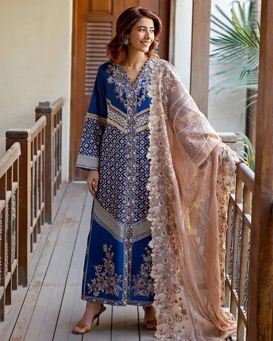 Mushq Pakistan Navy Blue Cotton – view 4 – Poshaq